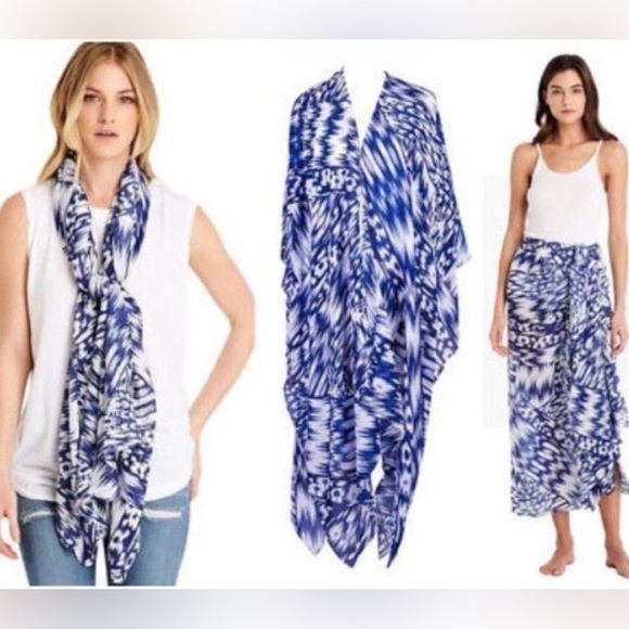 Michael Stars Ikat Print Kimono Convertible Wrap - Picture 2 of 8